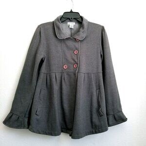 Marielle Michaels MATERNITY Jacket Size Small Gray Double Breasted 60% Cotton